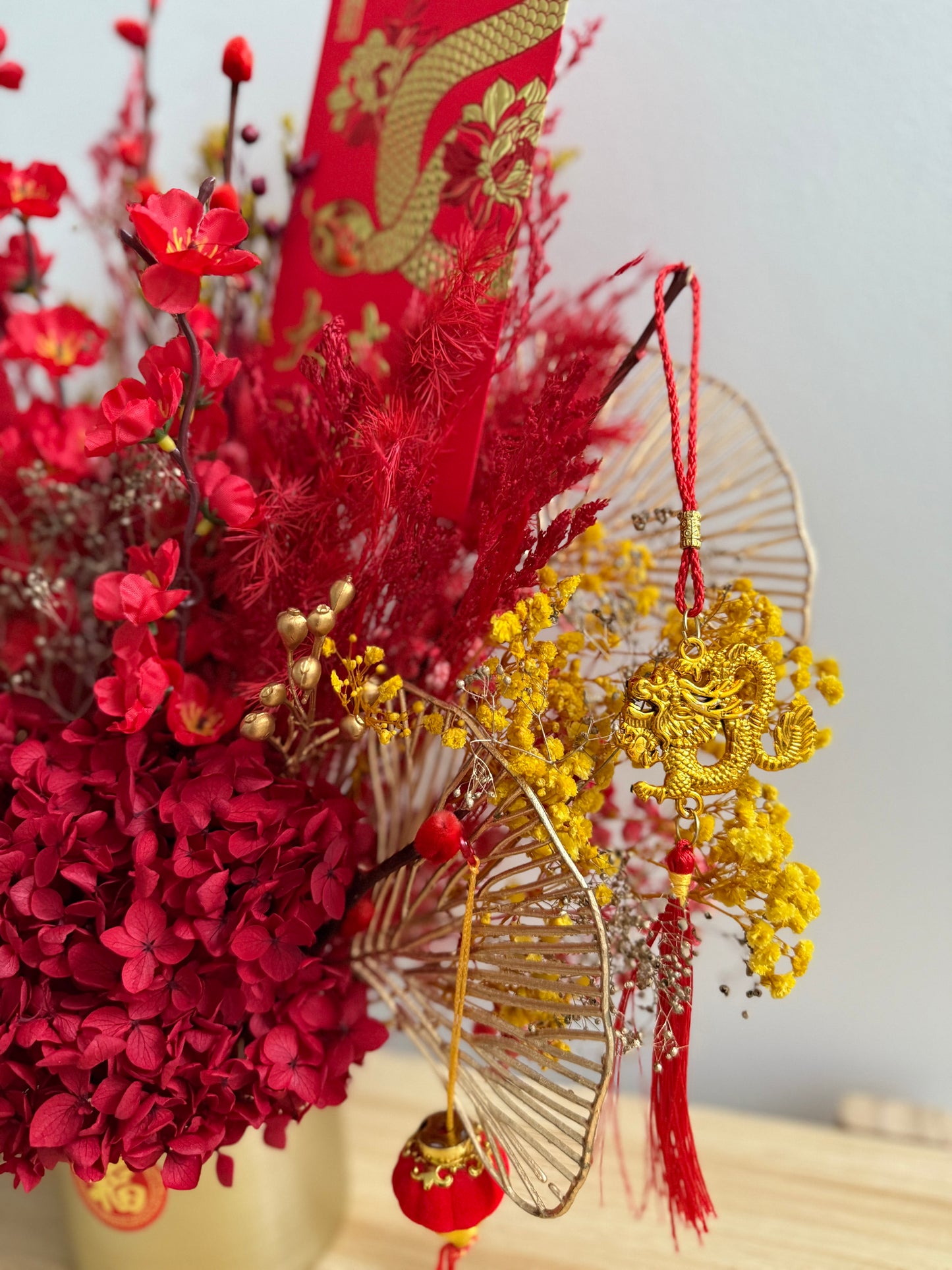 Red with a touch of yellow Lunar New Year