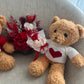 Valentines Day bear with preserved mini rose bouquet