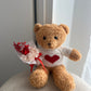 Valentines Day bear with preserved mini rose bouquet