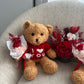 Valentines Day bear with preserved mini rose bouquet